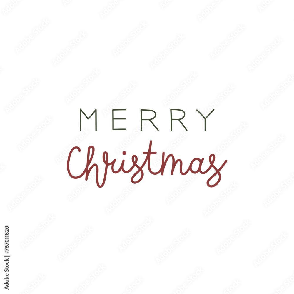 Merry Christmas Lettering. Vector hand-drawn illustration. Isolated SVG for Cricut