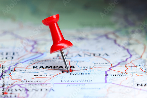 Entebbe, Uganda pin on map