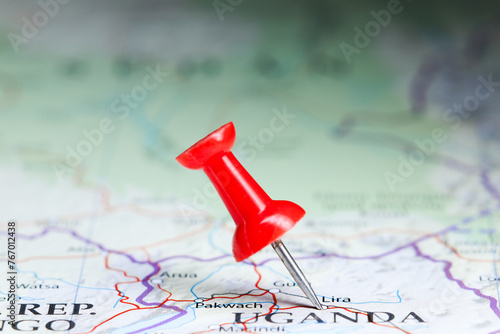 Lira, Uganda pin on map photo