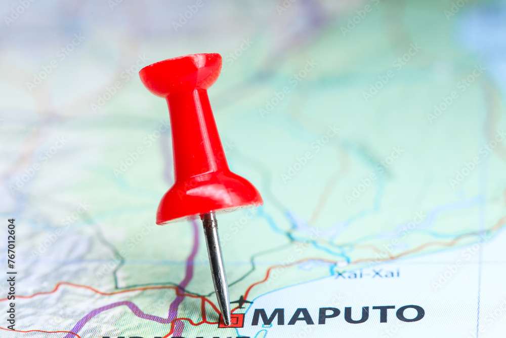 Maputo, Mozambique pin on map Maputo, Mozambique pin on map
