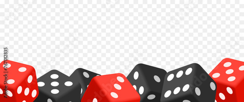 Dice border. Frame of dice.Vector realistic illustration isolated on transparent background.