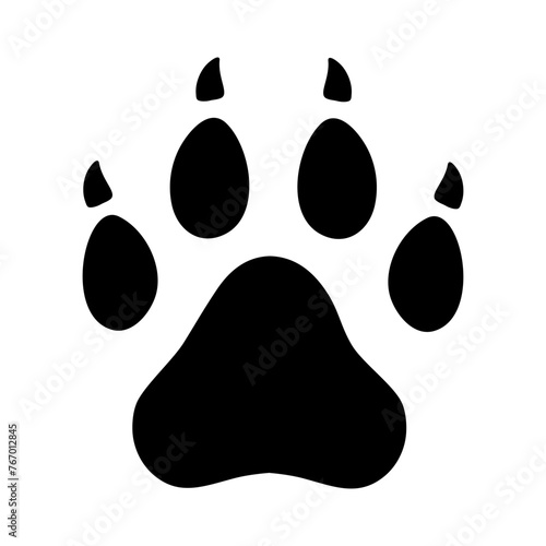 Dog tracks. Paw print. Illustration isolated on white background.