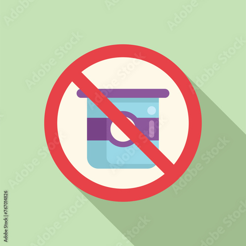 No dairy products icon flat vector. Gluten intolerance. Human disease
