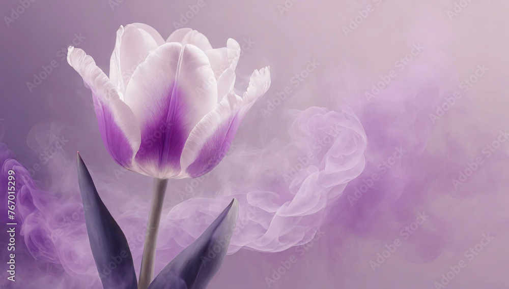 Tulipan, fioletowy kwiat. Abstrakcyjne tło kwiatowe - obrazy, fototapety, plakaty 