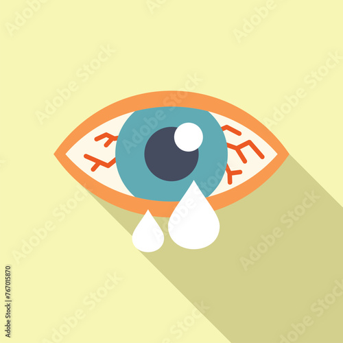 Allergic human eye icon flat vector. Gluten intolerance. Unhealthy product
