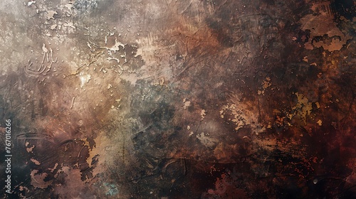 Dark brown grunge background with a rough texture. The surface is covered in scratches and cracks, giving it a distressed look.
