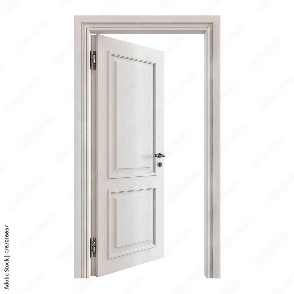 Open white door, cut out Open white door, cut out