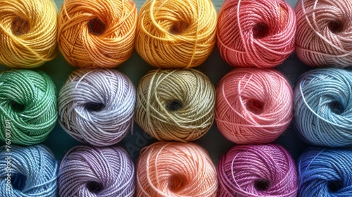 Group of Yarn Balls on Table