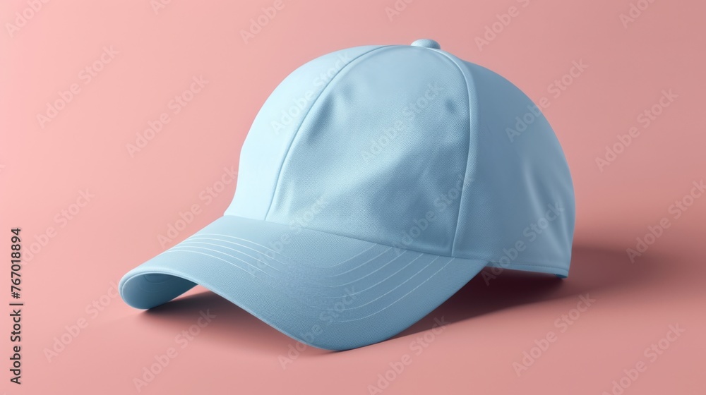 Fototapeta premium blank light blue baseball cap mockup