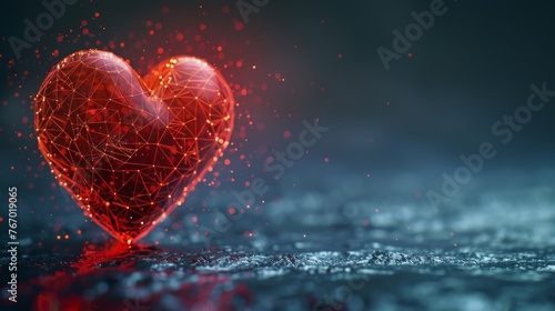 Red Heart Shape on Table