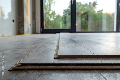 Laminate Flooring on the floor by the window.