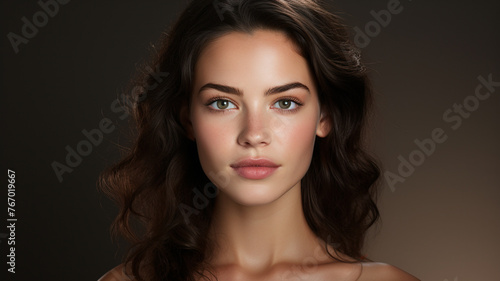 beauty concept young woman perfect smooth skin, diesinueve generativa IA