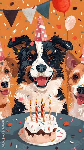 Joyous Birthday for a Beloved Family Pet in Colorful