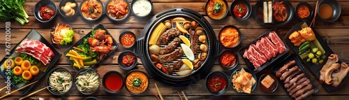 Mouthwatering Korean Barbecue Feast with Interactive Dining Experience