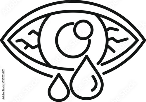Allergic human eye icon outline vector. Gluten intolerance. Unhealthy product