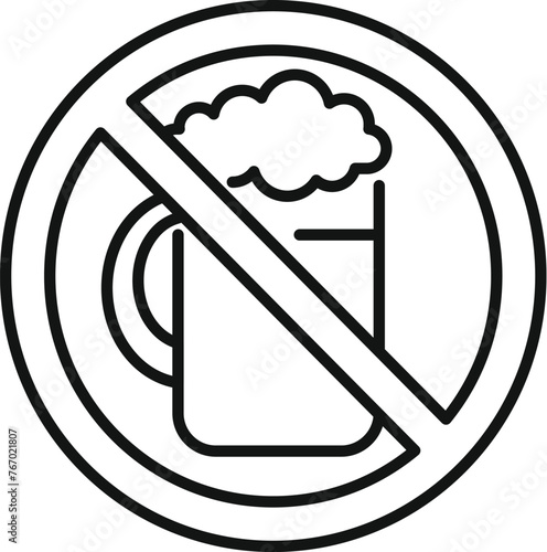 Restricted beer drink icon outline vector. Gluten intolerance. Food organic dairy