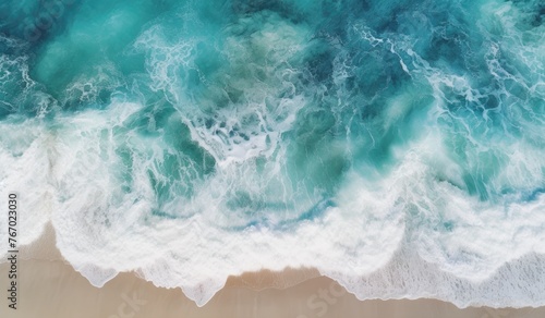 Aerial view of ocean and beach