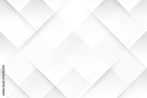 3d white paper art background with a geometric pattern of overlapping squares rhombus in different shades of white with a sense of depth and dimension. 