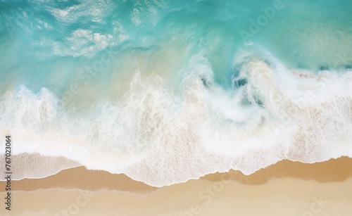 Aerial View of Beach With Waves