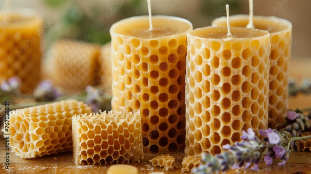 Handcrafted beeswax candles 