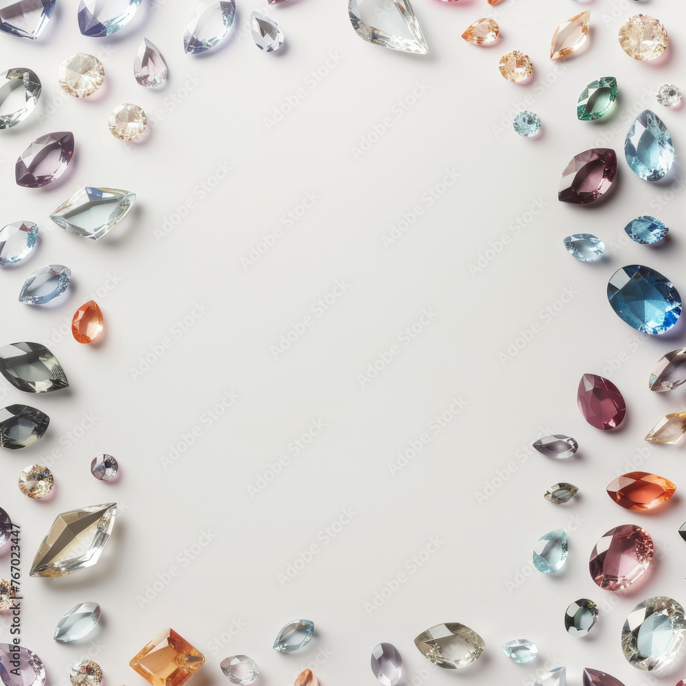 background with precious stones. Frame border made of precious stones background with precious stones. Frame border made of precious stones