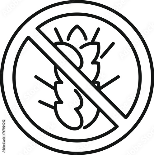 Wheat grain plant icon outline vector. Gluten intolerance. Allergen food health