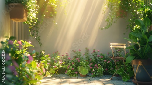 Chair on Wooden Floor Next to Green Wall