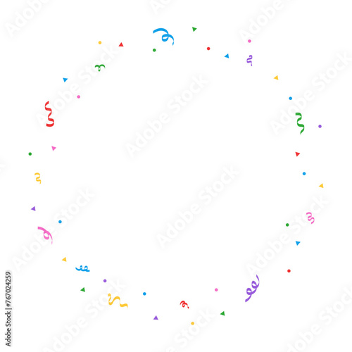 Cute confetti frame colorful firecracker party decoration flat illustration vector