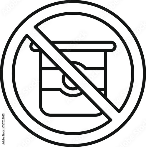 No dairy products icon outline vector. Gluten intolerance. Human disease