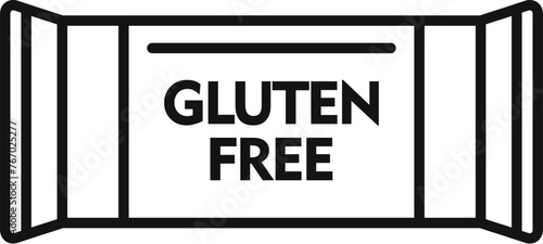 Gluten free bar pack icon outline vector. Fast food. Healthy person diet meal © anatolir