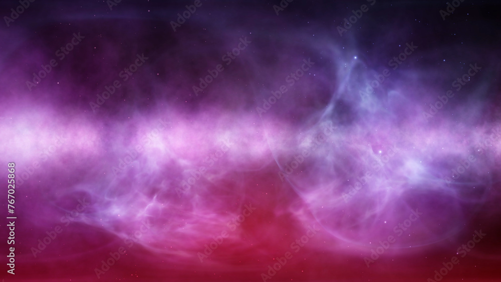 Abstract universe with nebula light and stars illustration background.