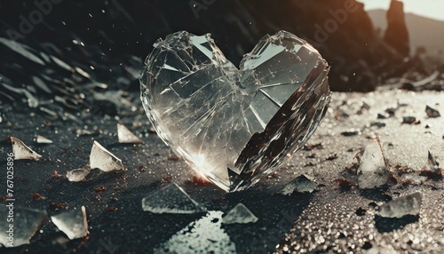 Shattered Reflections: A Broken Heart Amidst Fragmented Memories"
