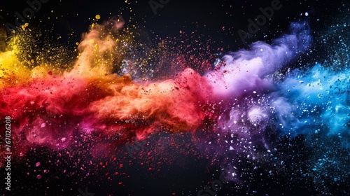 Colored Powders Bursting in Air