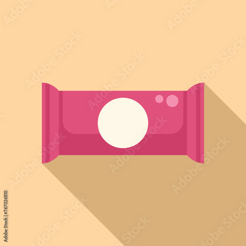 Snack bar icon flat vector. Biscuit nut food. Fast food lunch packet