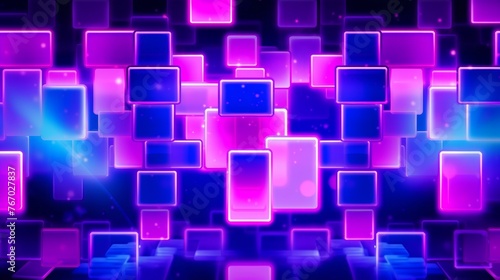 Futuristic technology abstract background with dynamic light effects and modern geometric shapes © pueb