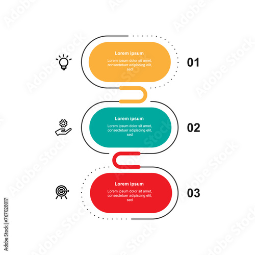 3 step infographic template vector element