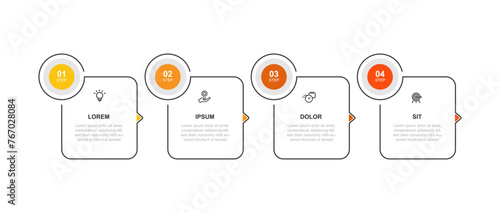 Design template infographic vector element with 4 step process or option