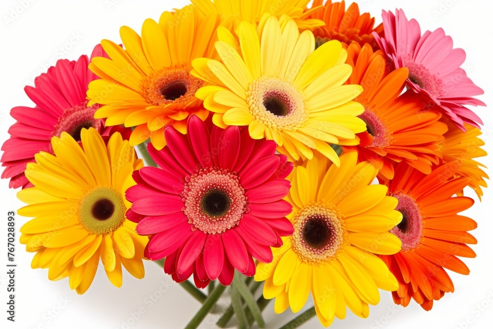 Vibrant close-up spring flower bouquet on white background - perfect for spring designs Vibrant close-up spring flower bouquet on white background - perfect for spring designs