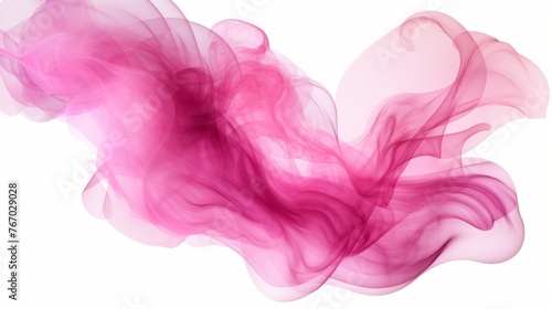 Pink smoke cloud on transparent background isolated 