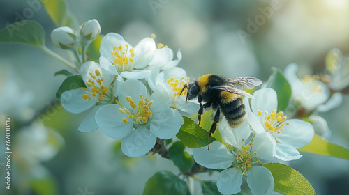 Bee on flowers.