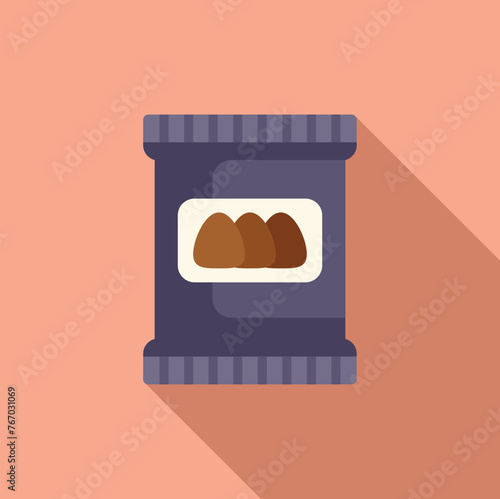 Chocolate snack pack icon flat vector. Sweet candy. Cereal sweet eat