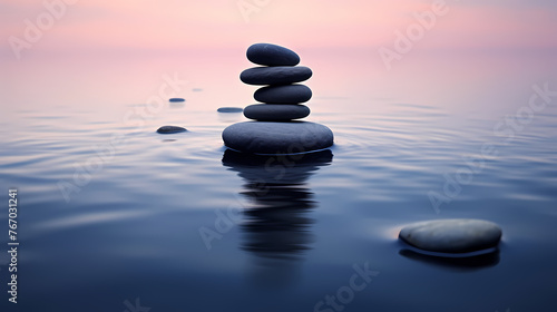 Stones on the water  zen background