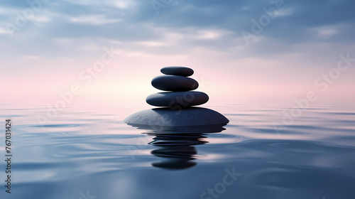 Stones on the water, zen background
