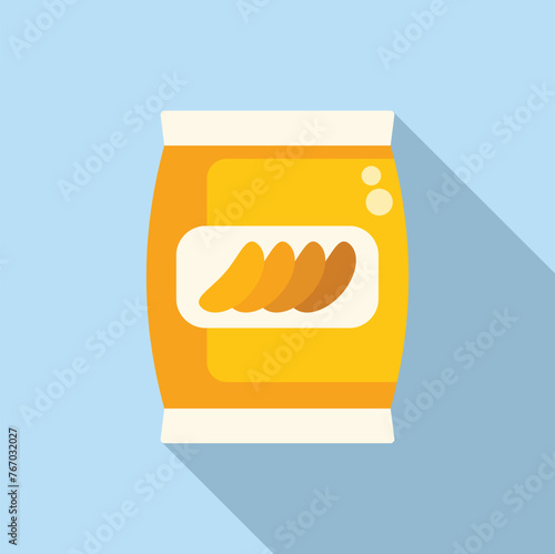 Cold snack pack icon flat vector. Chips package. Product food fast crisp