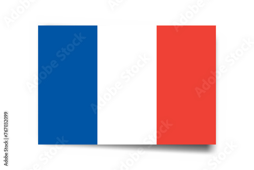 France flag - rectangle card with dropped shadow isolated on white background. Free Download France flag - rectangle card with dropped shadow isolated on white background. - GFXLoad