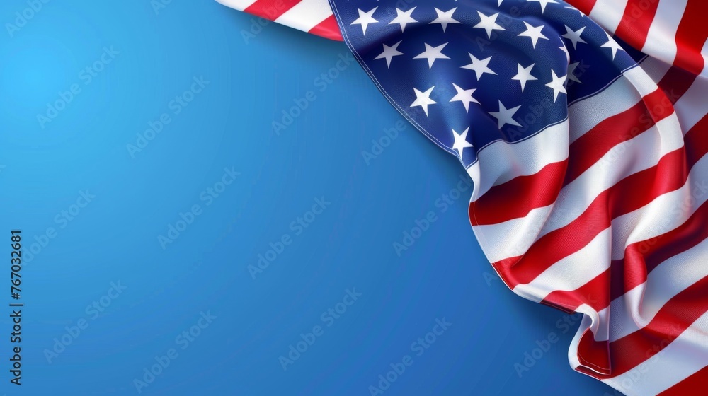 USA Labor Day Banner and poster template.USA labor day celebration with american flag on blue background .Sale promotion advertising banner template for USA Labor Day Brochures, Poster 
