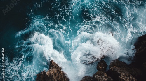 Fototapeta Naklejka Na Ścianę i Meble -  Waves crashing on the rocks