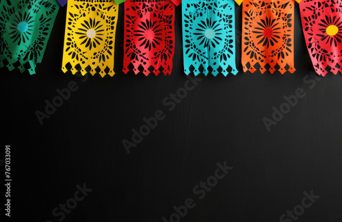 Cinco De Mayo Wallpaper With Festive Garland Paper Flags And Copy Space