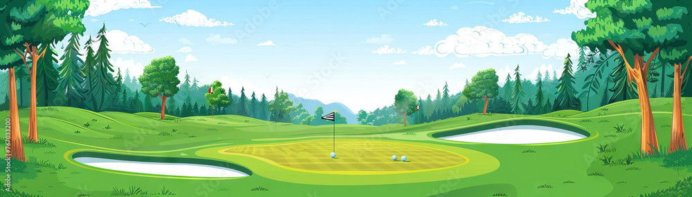 Obraz premium Golfing Gladiators Greens: Tee Shots, Putts, and Golf Course Challenges.