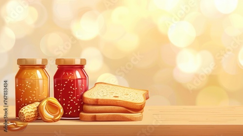 Greeting Card and Banner Design for Social Media or Educational Purpose of National Peanut Butter and Jelly Day Background photo